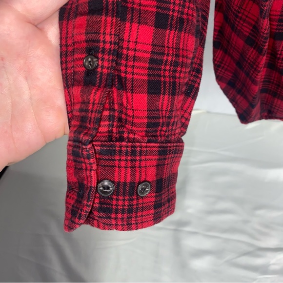 Lauren Ralph Lauren Red/Black Plaid Flannel Button Down, Size Small - Picture 3 of 8